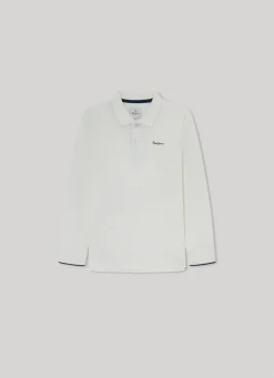 Boy Pepe Jeans Cotton Long-Sleeved Polo Shirt