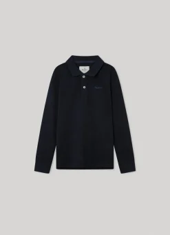 Boy Pepe Jeans Cotton Long-Sleeved Polo Shirt