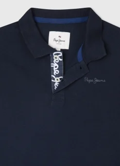 Boy Pepe Jeans Cotton Long-Sleeved Polo Shirt
