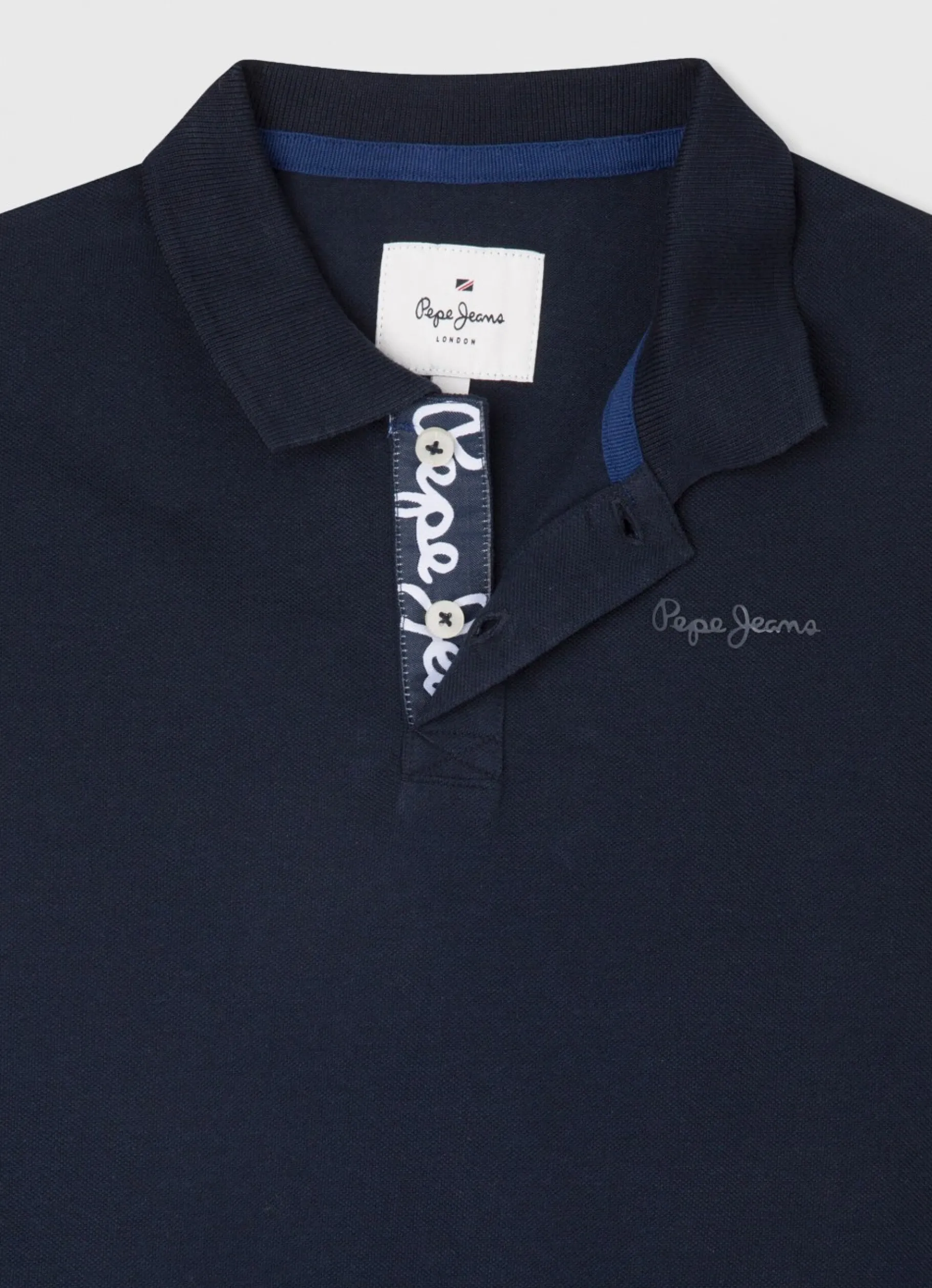Boy Pepe Jeans Cotton Long-Sleeved Polo Shirt