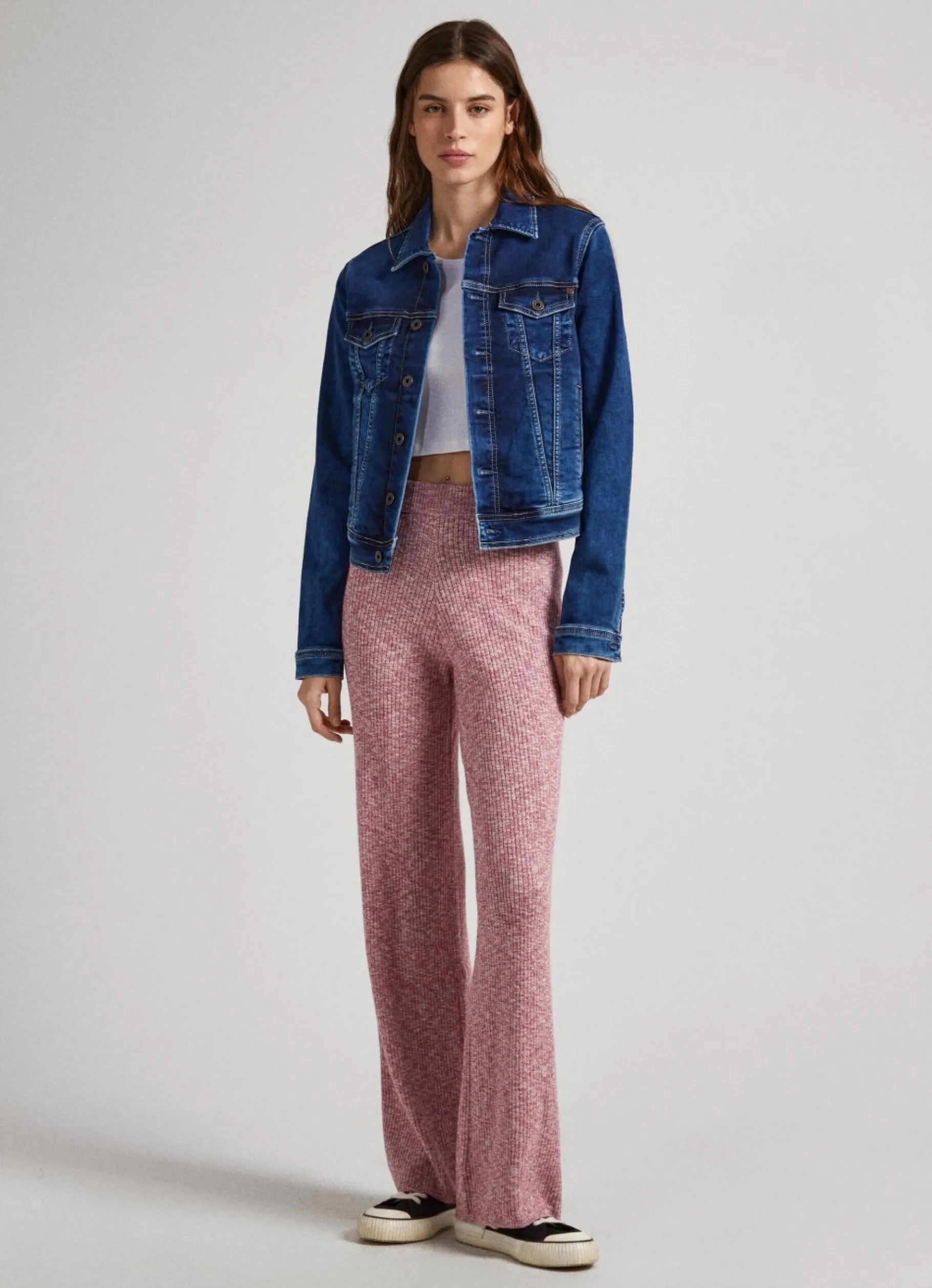 Women Pepe Jeans Cotton Melange Trousers