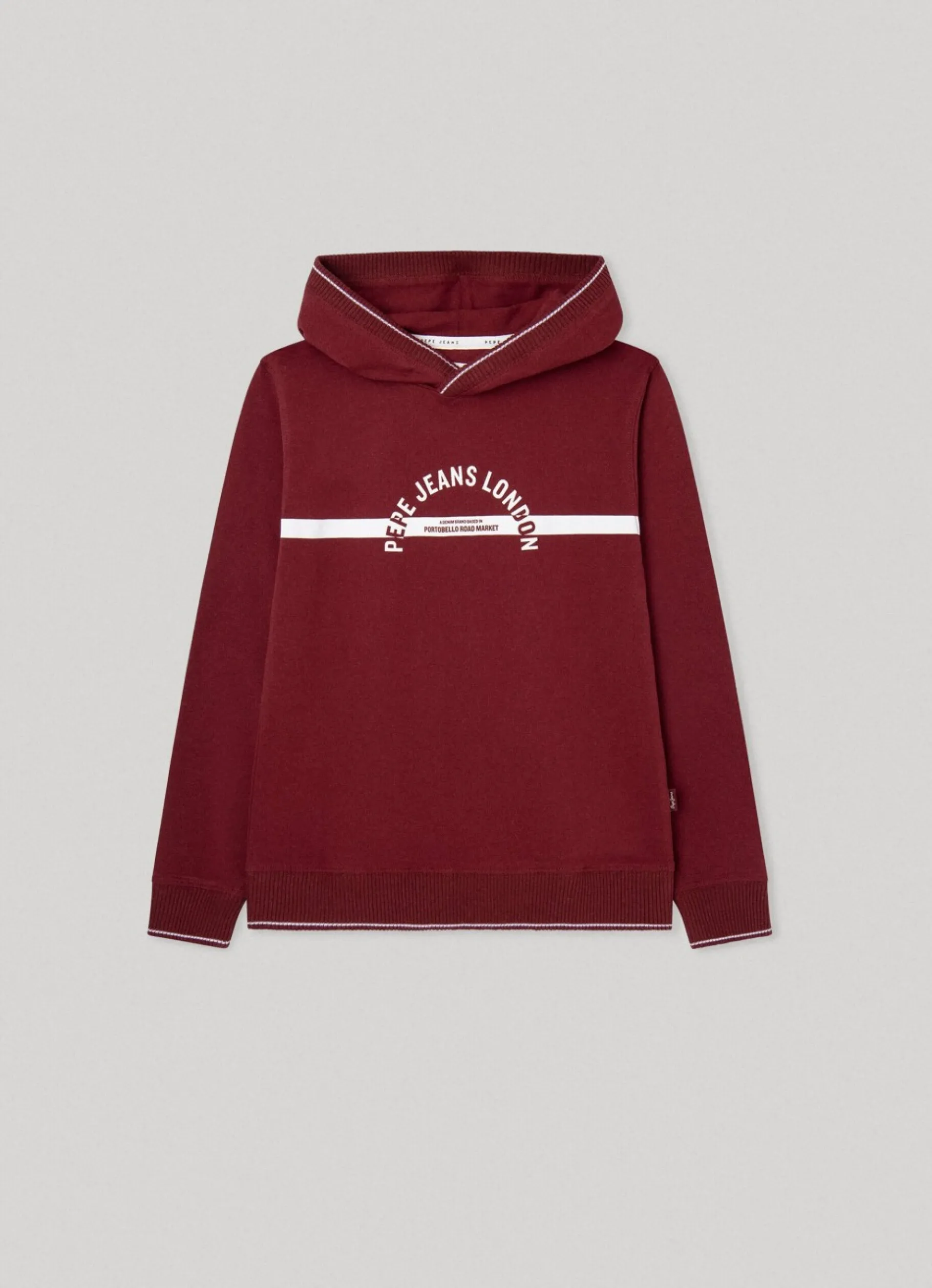 Boy Pepe Jeans Cotton Pique Hooded Sweatshirt