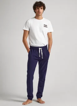 Men Pepe Jeans Cotton Terry Trousers With Logo