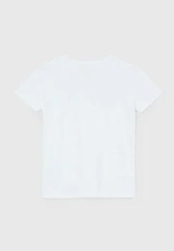 Boy Pepe Jeans Cotton T-Shirt With Printed Logo