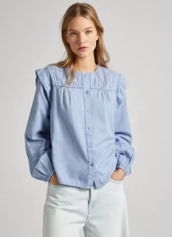 Women Pepe Jeans Cotton Twill Blouse