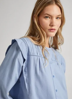 Women Pepe Jeans Cotton Twill Blouse