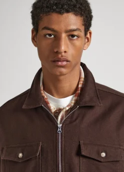 Men Pepe Jeans Cotton Twill Overshirt