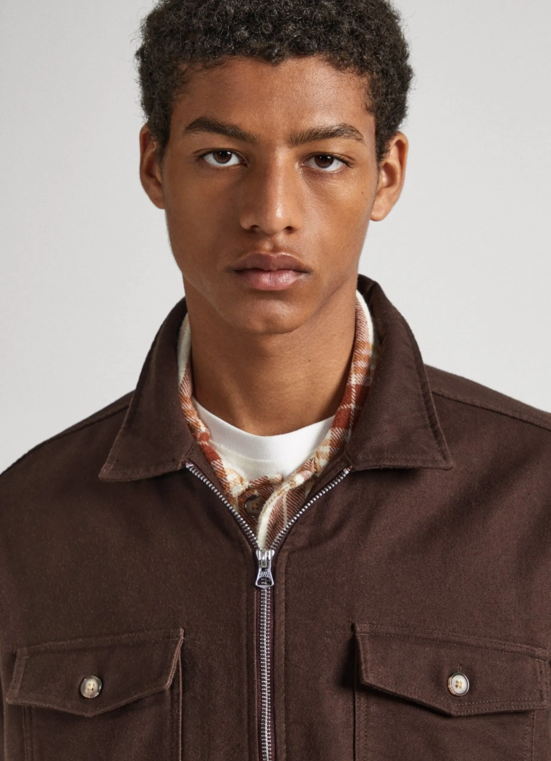 Men Pepe Jeans Cotton Twill Overshirt
