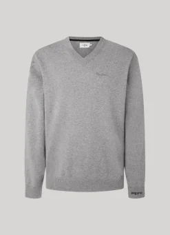Men Pepe Jeans Cotton V-Neck Knit