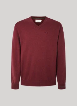Men Pepe Jeans Cotton V-Neck Knit