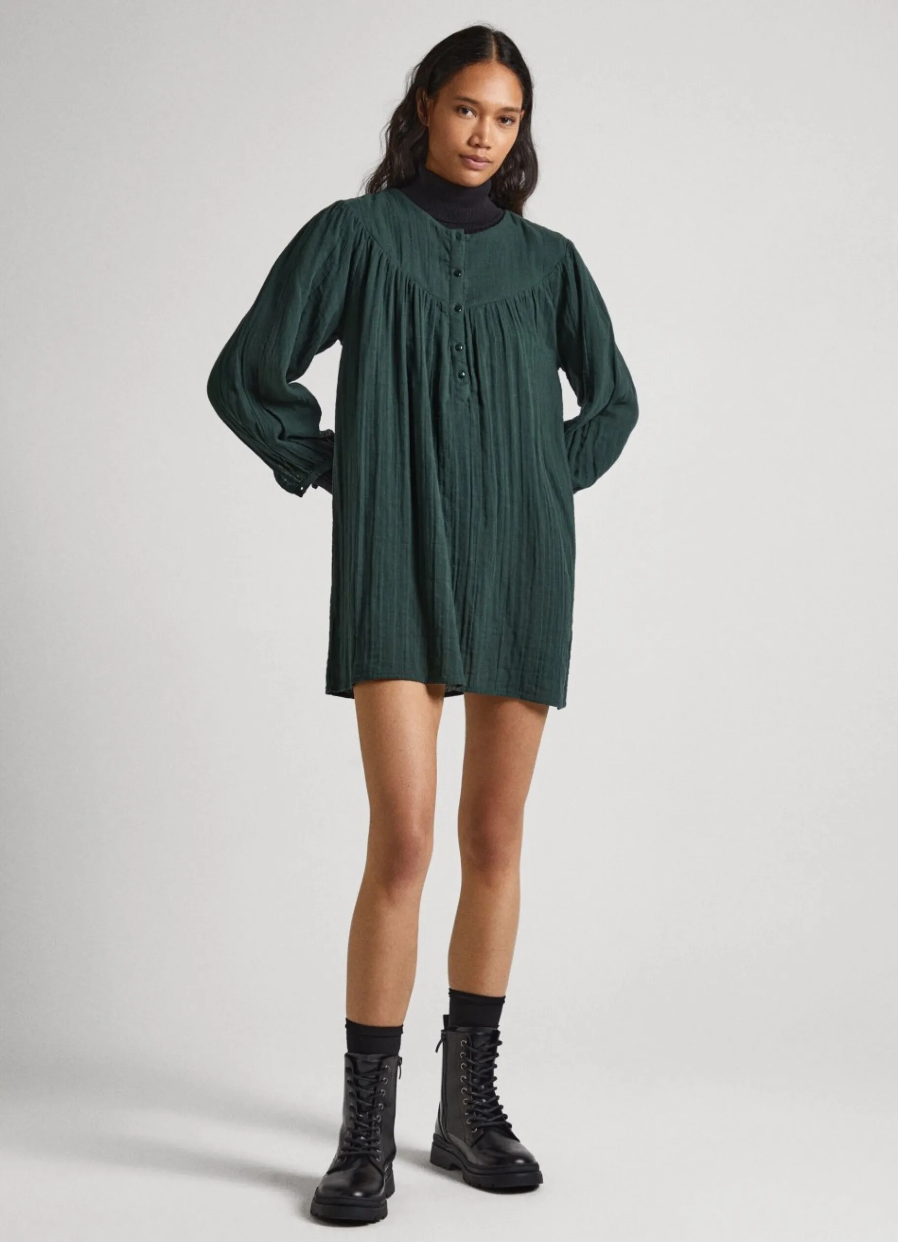 Women Pepe Jeans Cotton Waffle Dress