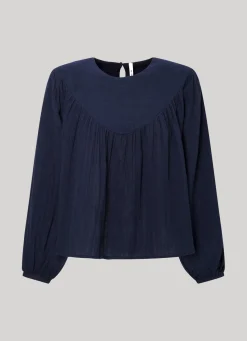Women Pepe Jeans Cotton Waffle Weave Blouse