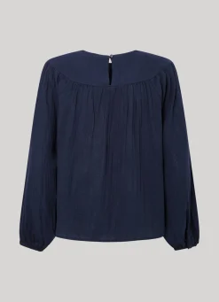 Women Pepe Jeans Cotton Waffle Weave Blouse