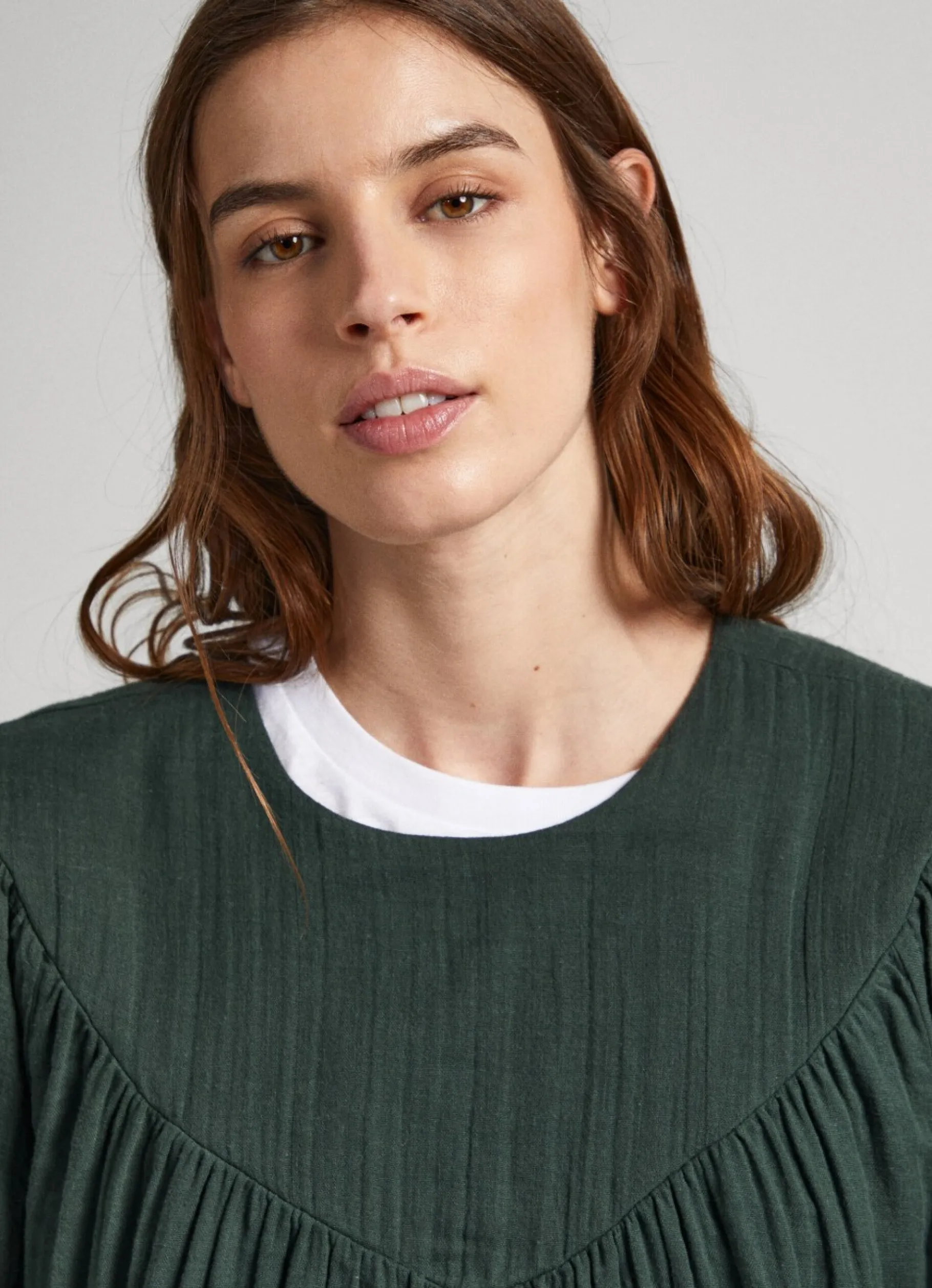 Women Pepe Jeans Cotton Waffle Weave Blouse