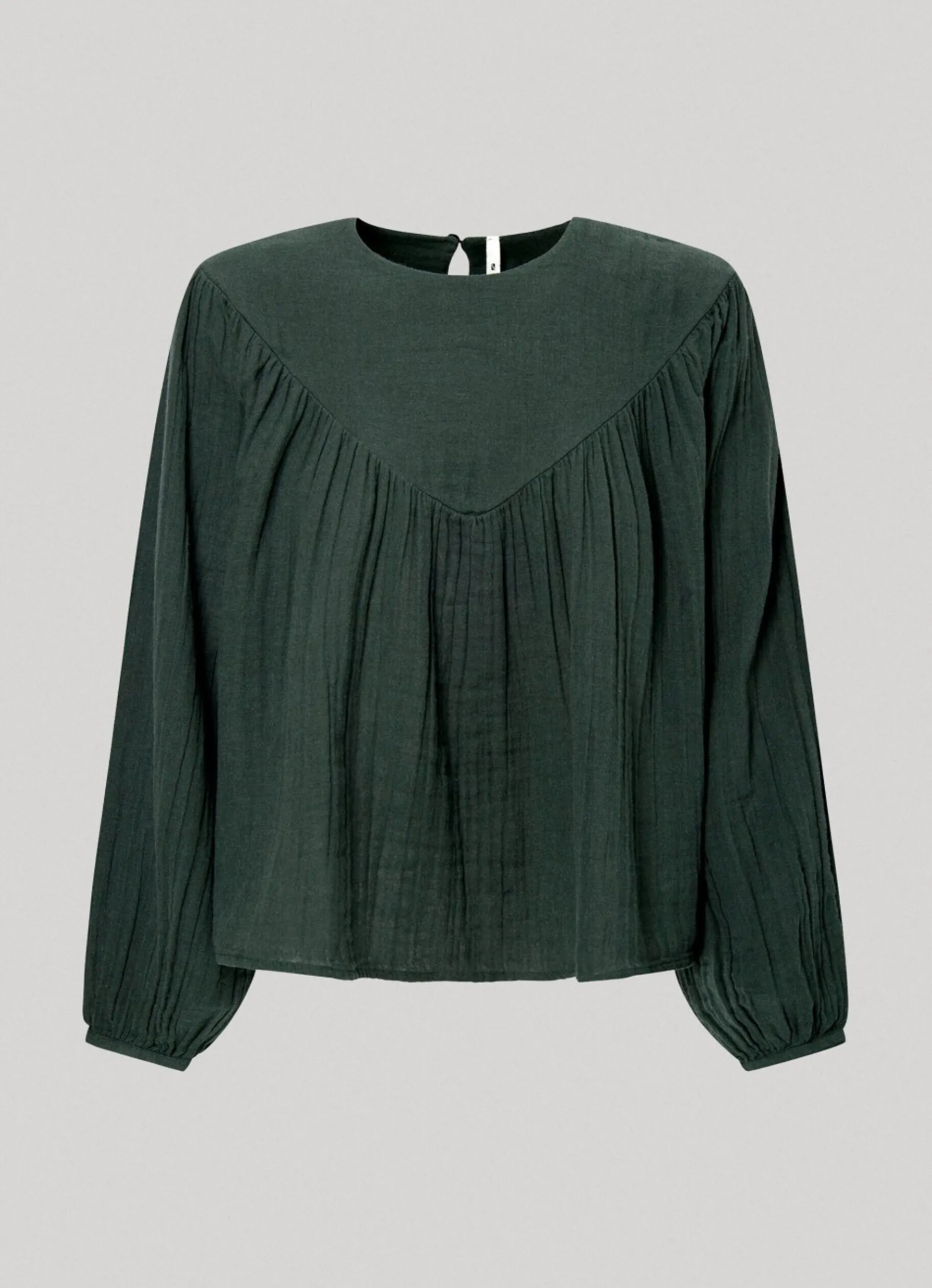 Women Pepe Jeans Cotton Waffle Weave Blouse