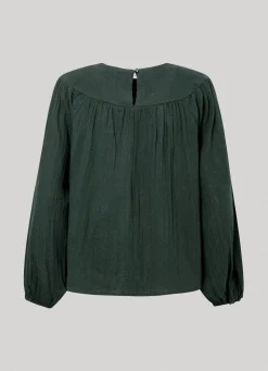 Women Pepe Jeans Cotton Waffle Weave Blouse