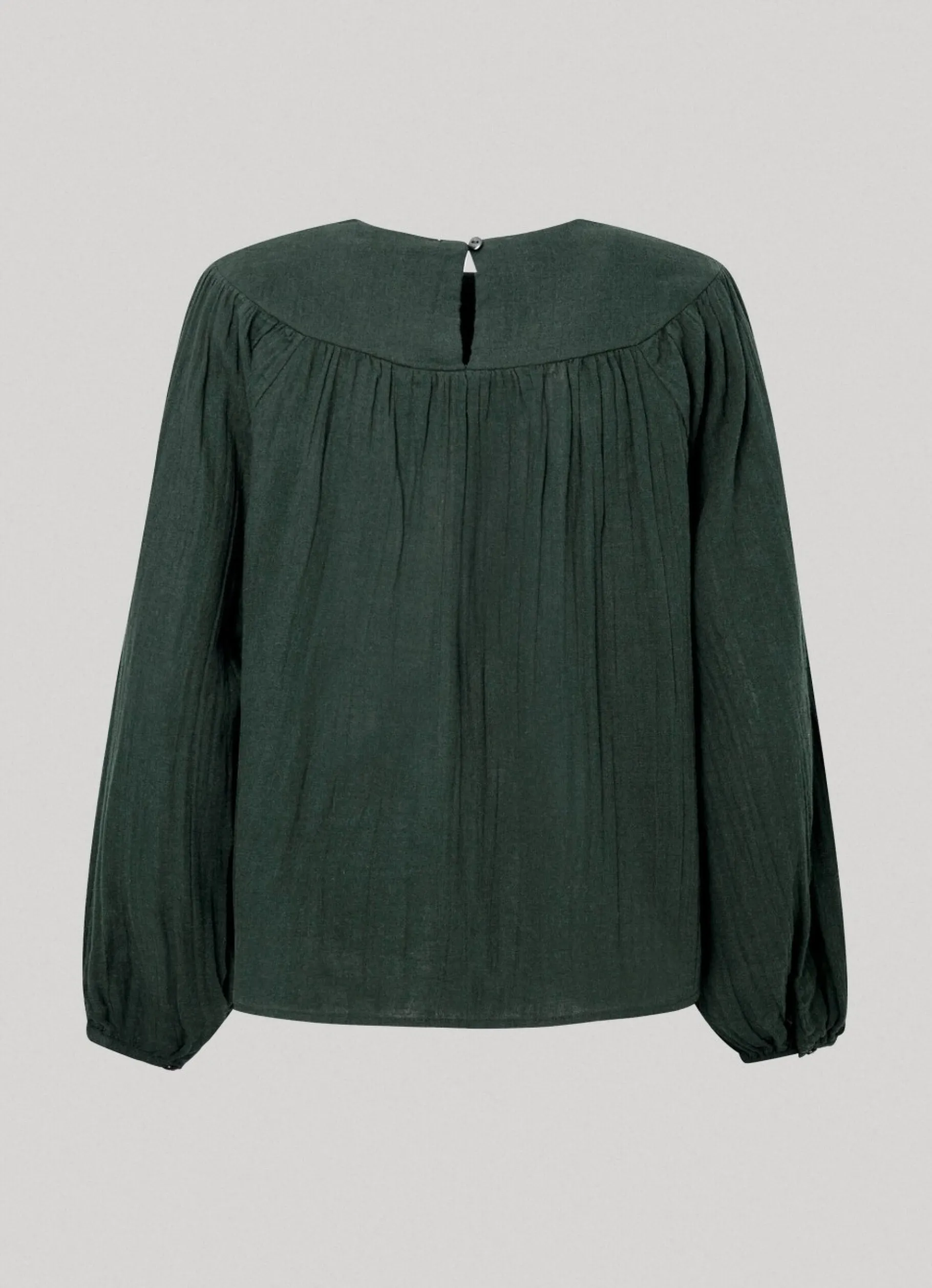 Women Pepe Jeans Cotton Waffle Weave Blouse