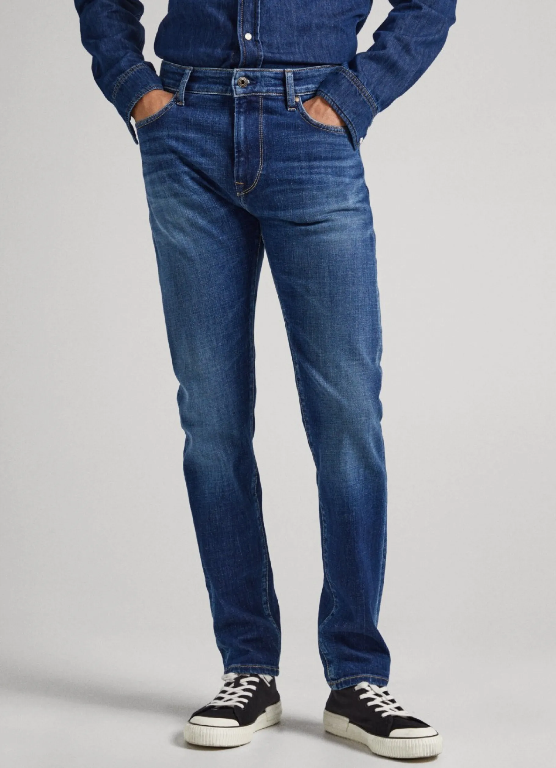 Men Pepe Jeans Crane Slim Fit Mid-Rise Jeans