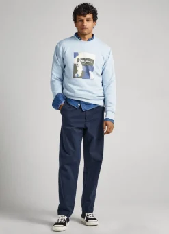 Men Pepe Jeans Crew Neck Cotton Sweatshirt