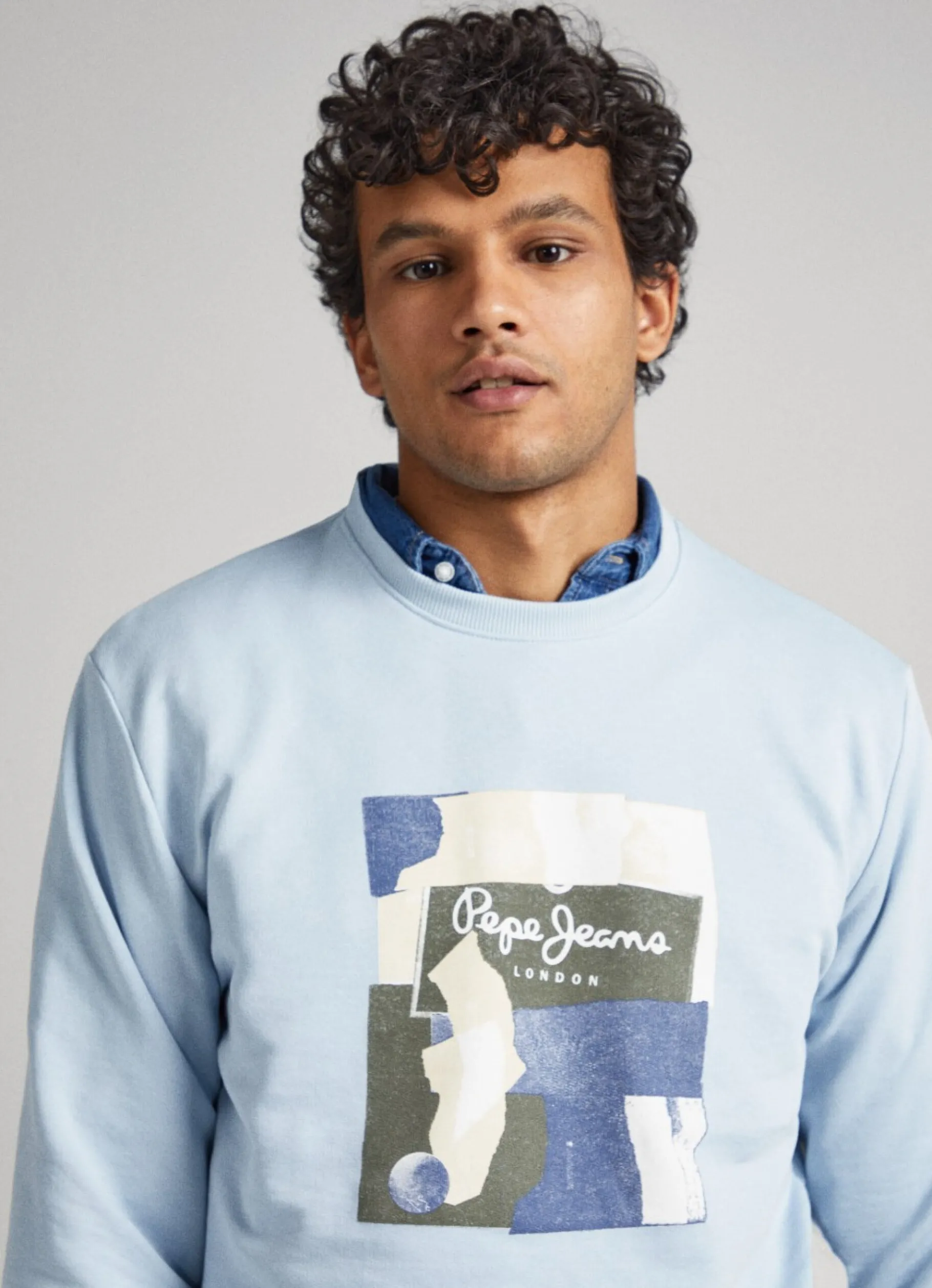 Men Pepe Jeans Crew Neck Cotton Sweatshirt