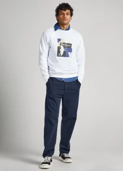 Men Pepe Jeans Crew Neck Cotton Sweatshirt