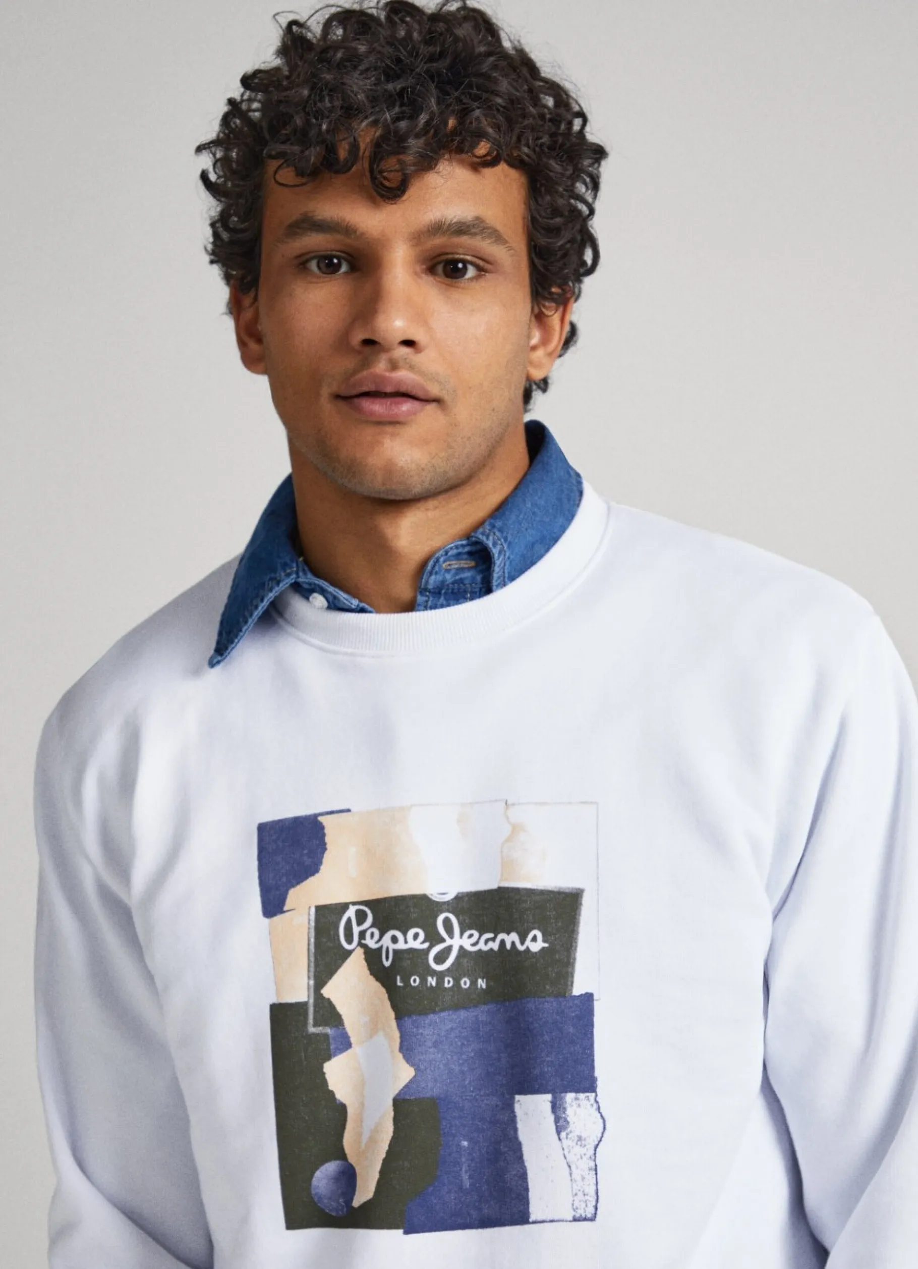 Men Pepe Jeans Crew Neck Cotton Sweatshirt