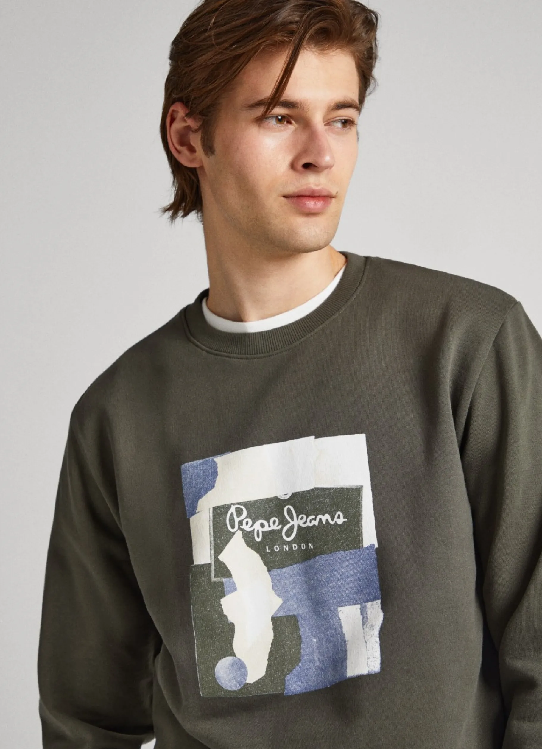 Men Pepe Jeans Crew Neck Cotton Sweatshirt