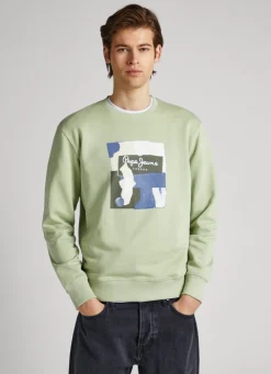 Men Pepe Jeans Crew Neck Cotton Sweatshirt