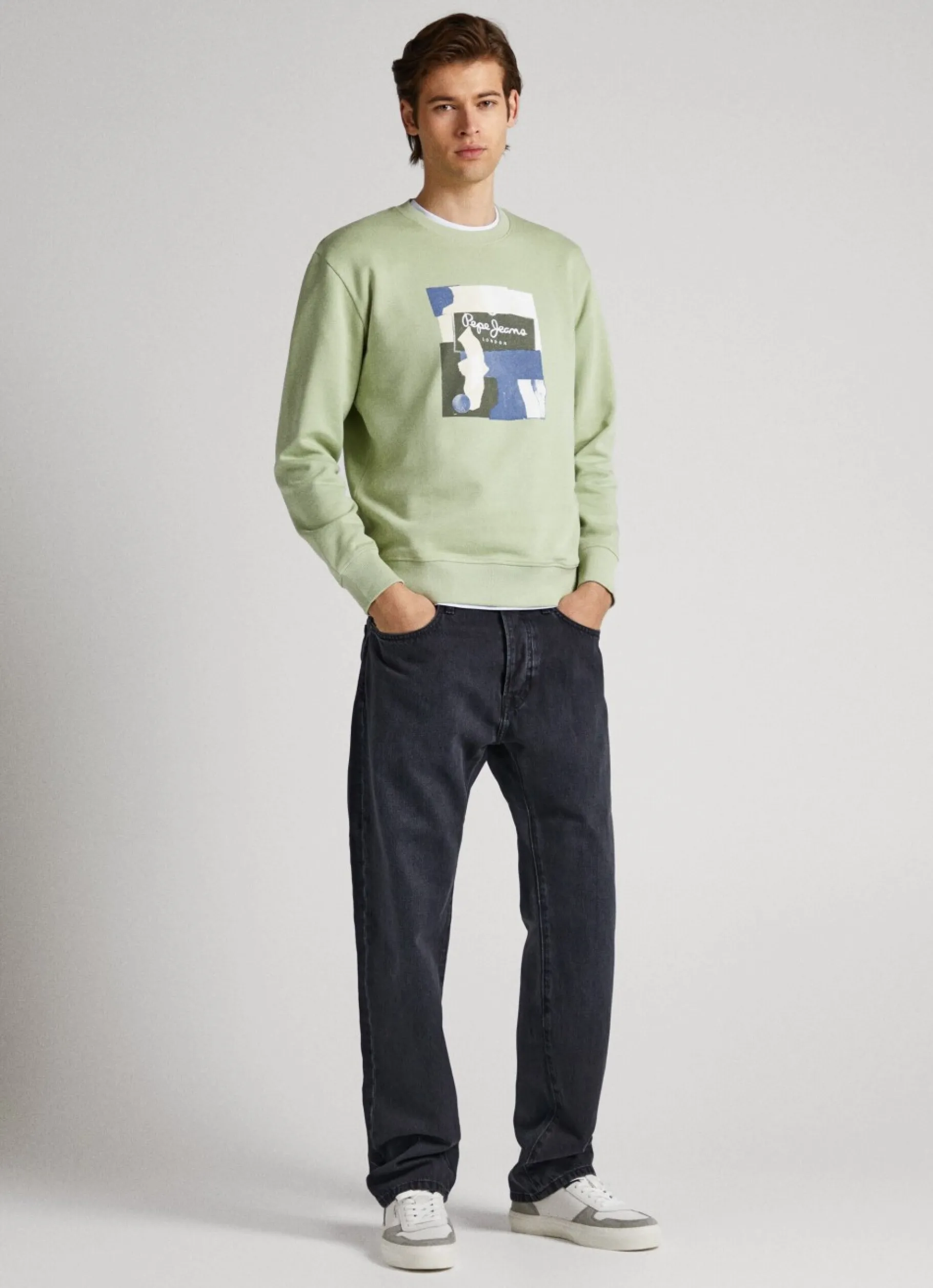 Men Pepe Jeans Crew Neck Cotton Sweatshirt