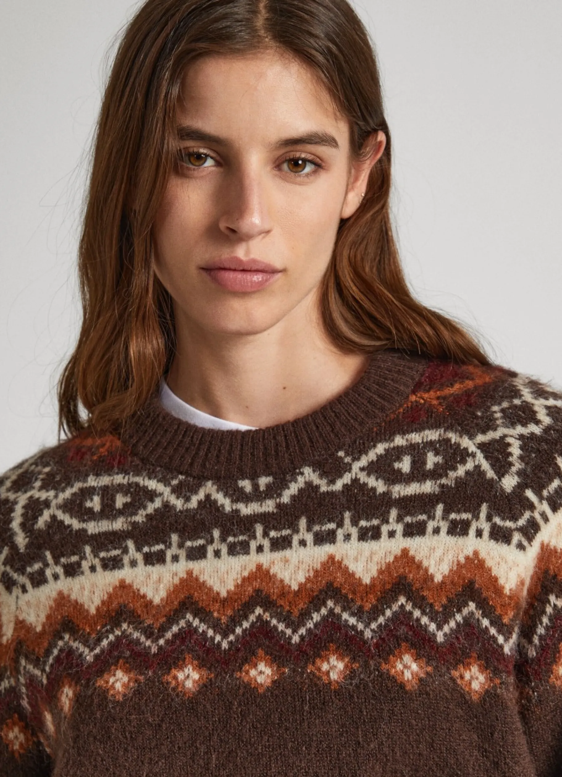 Women Pepe Jeans Crew Neck Jacquard Jumper
