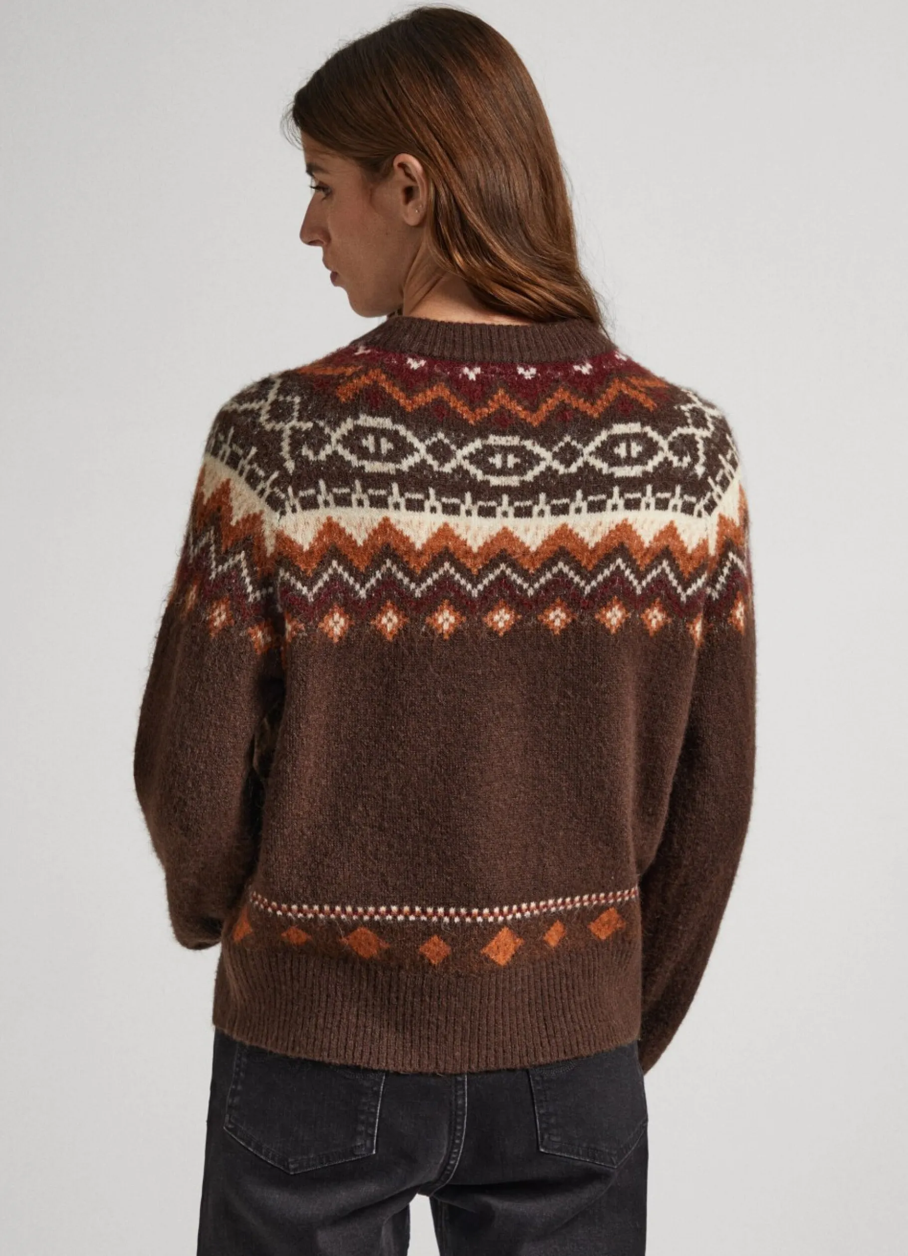 Women Pepe Jeans Crew Neck Jacquard Jumper