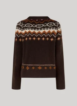 Women Pepe Jeans Crew Neck Jacquard Jumper