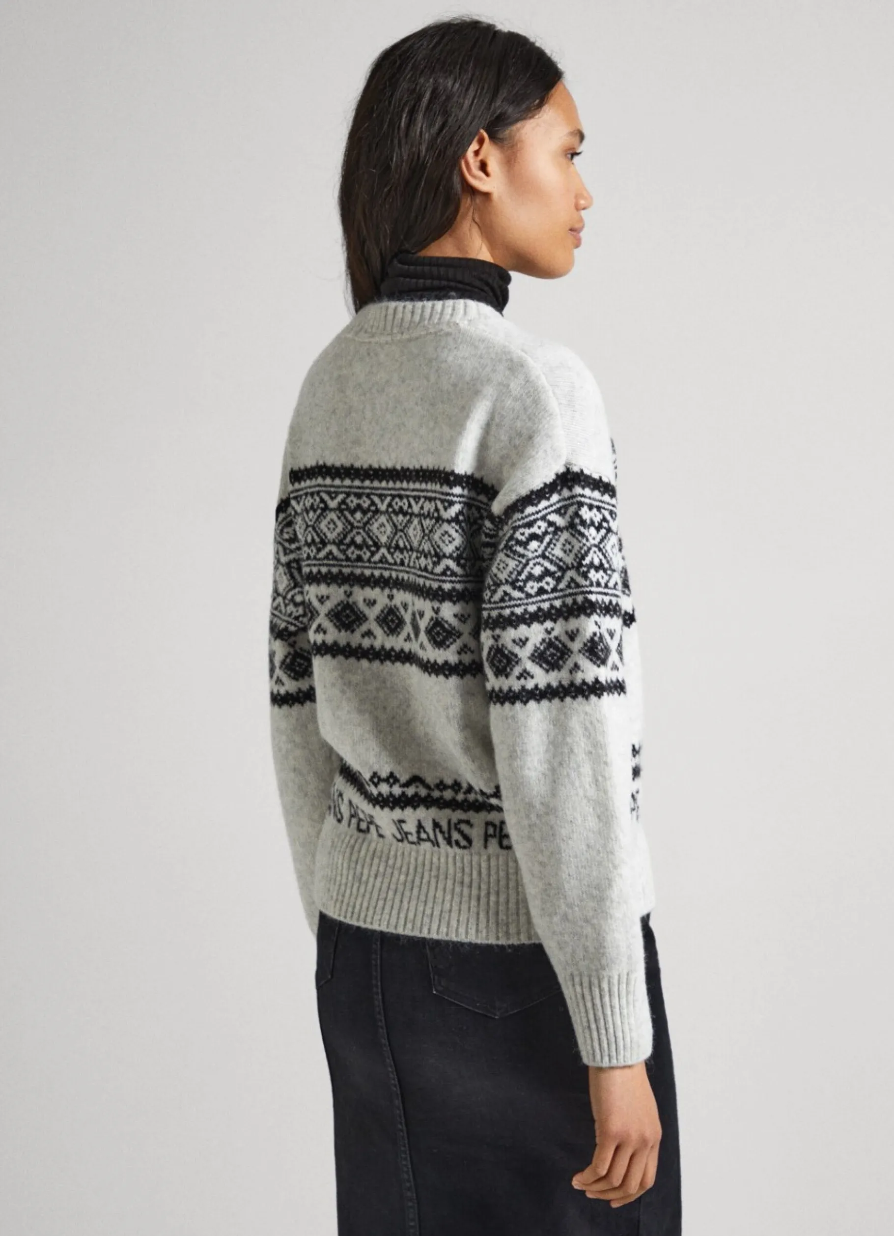 Women Pepe Jeans Crew Neck Jacquard Knit