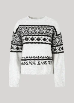 Women Pepe Jeans Crew Neck Jacquard Knit