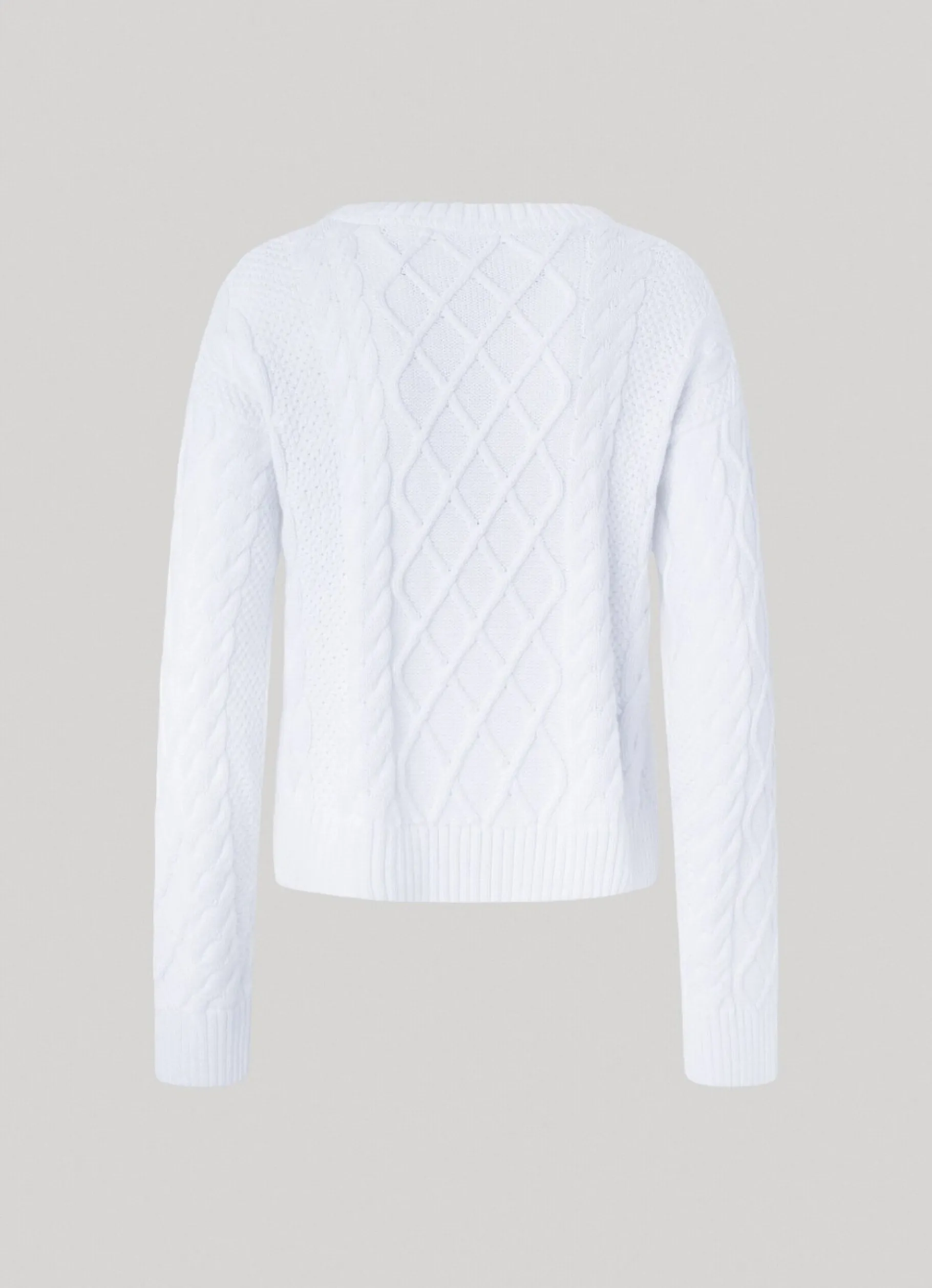 Women Pepe Jeans Cropped Cable Knit Sweatshirt