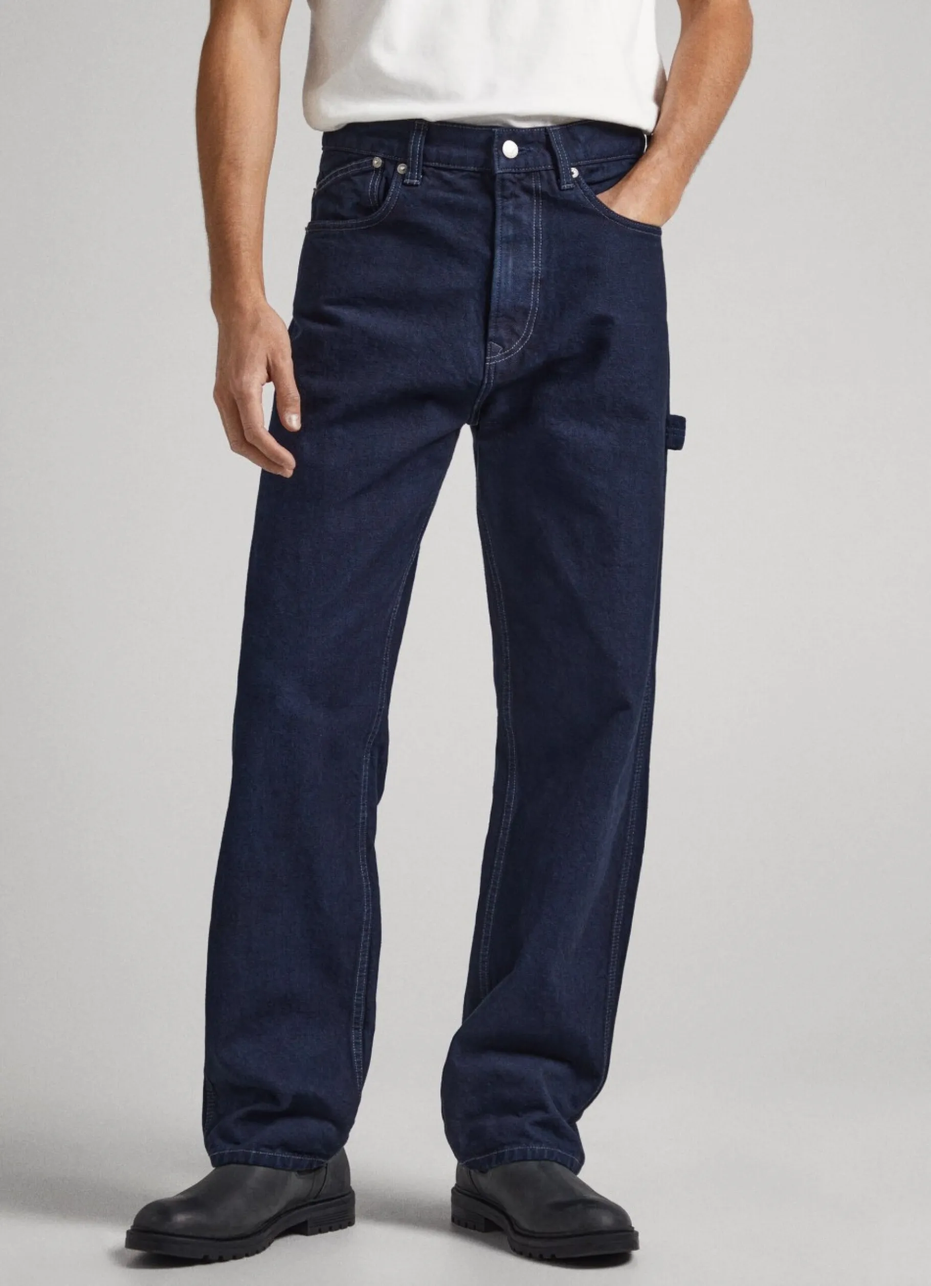 Men Pepe Jeans Dan Canvas Loose Fit Drop-Waist Jeans