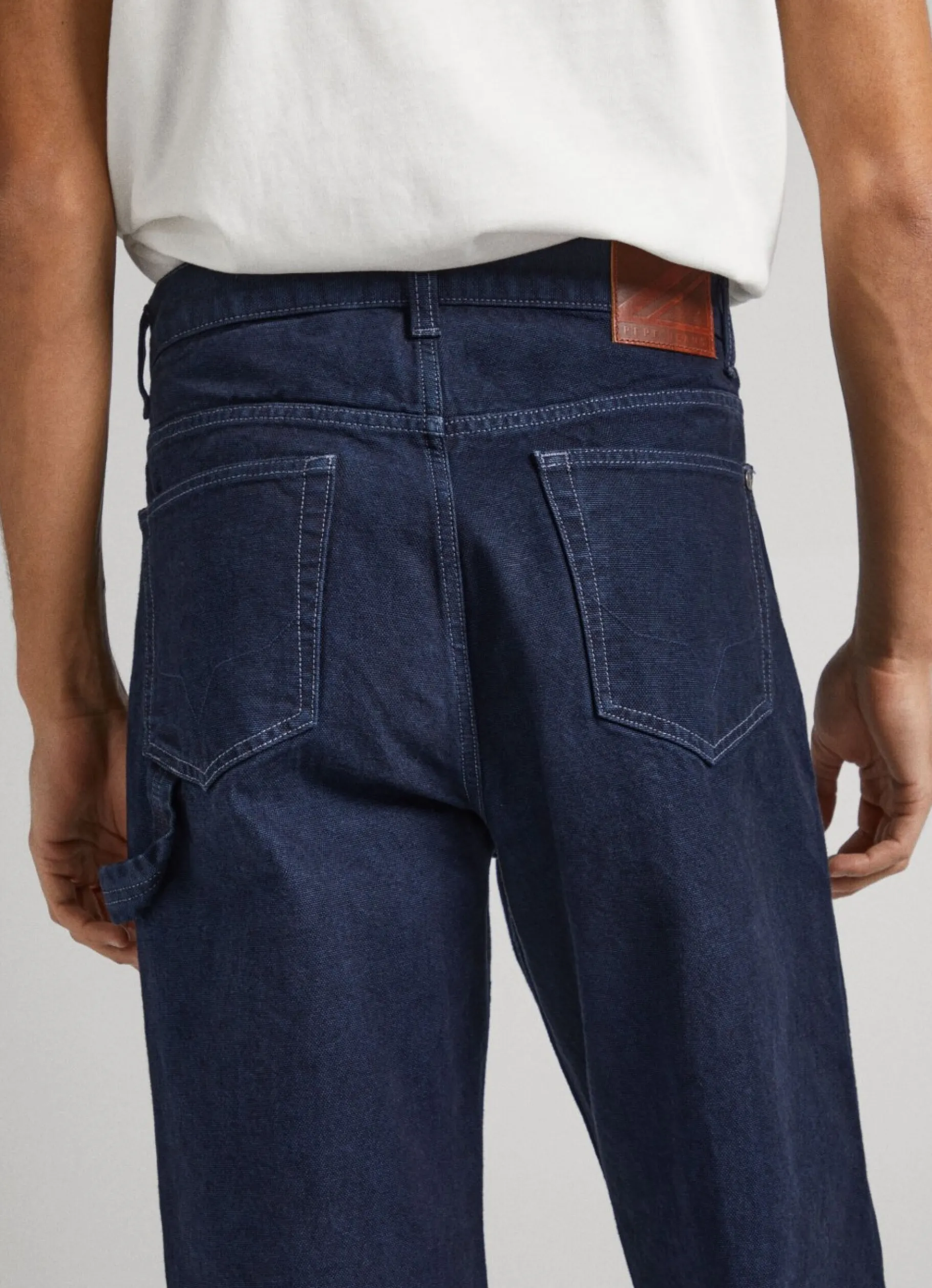 Men Pepe Jeans Dan Canvas Loose Fit Drop-Waist Jeans