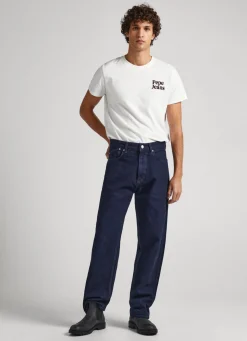 Men Pepe Jeans Dan Canvas Loose Fit Drop-Waist Jeans