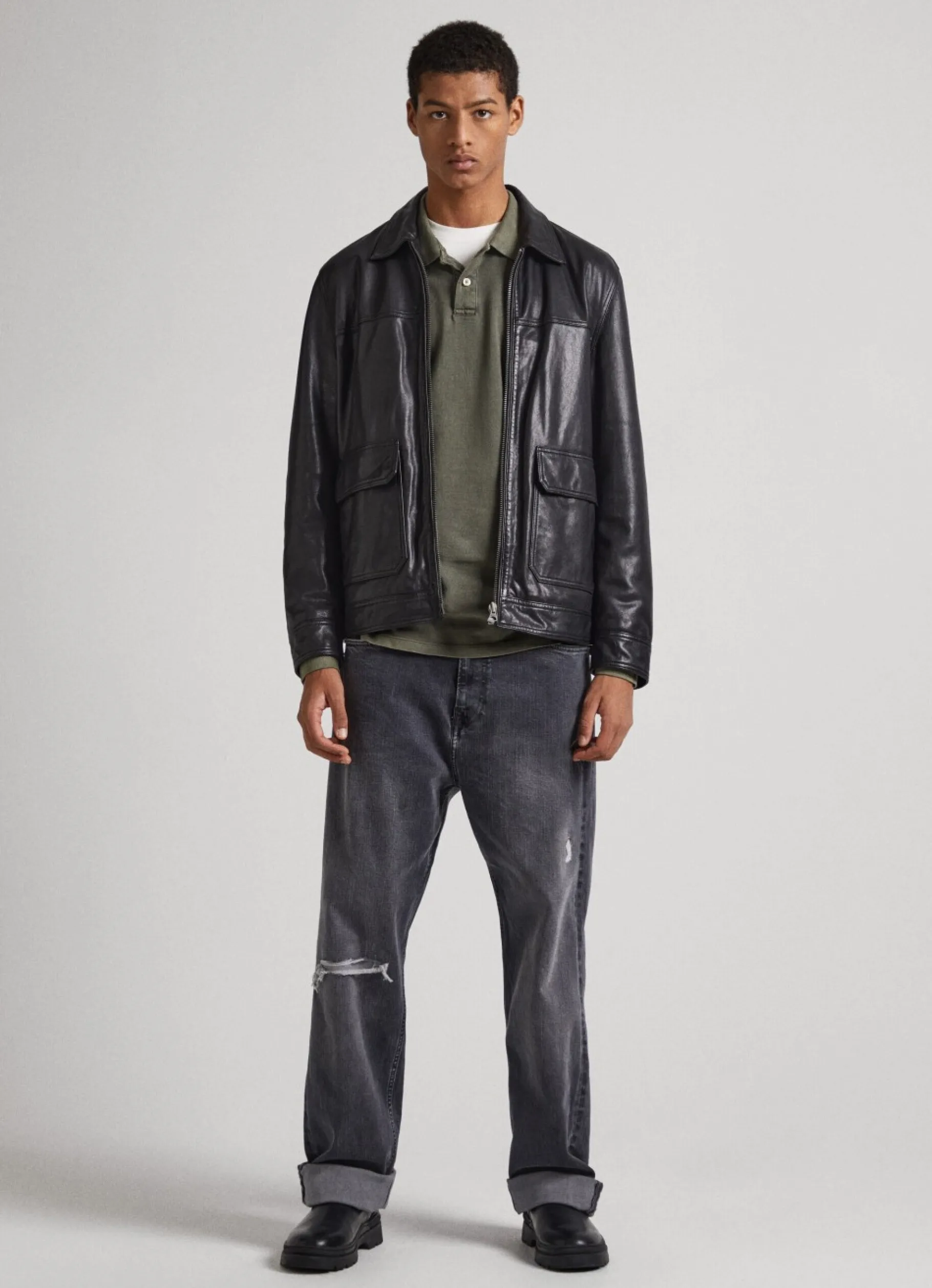 Men Pepe Jeans Dan Mono Loose Fit Drop-Rise Jeans