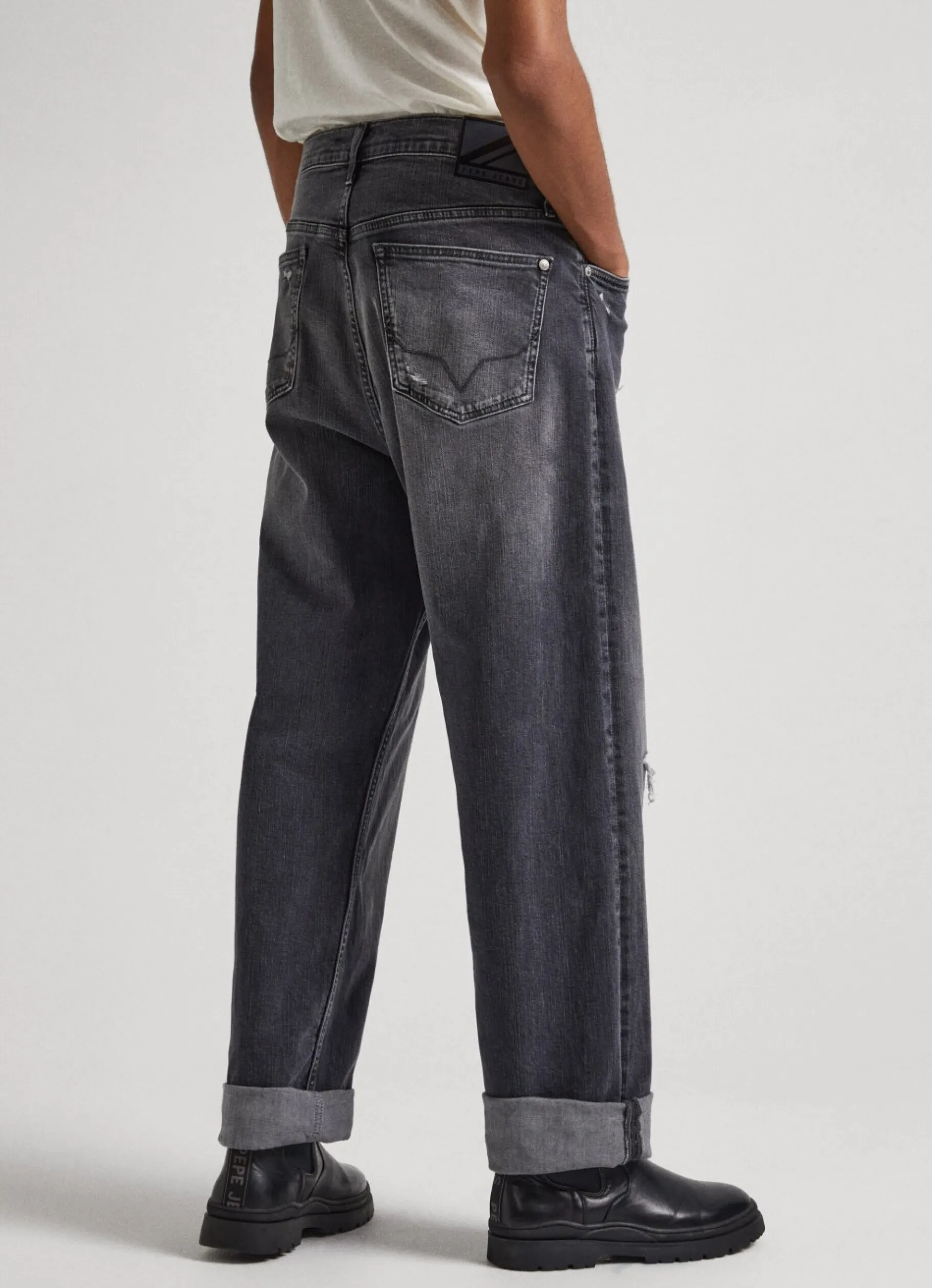 Men Pepe Jeans Dan Mono Loose Fit Drop-Rise Jeans