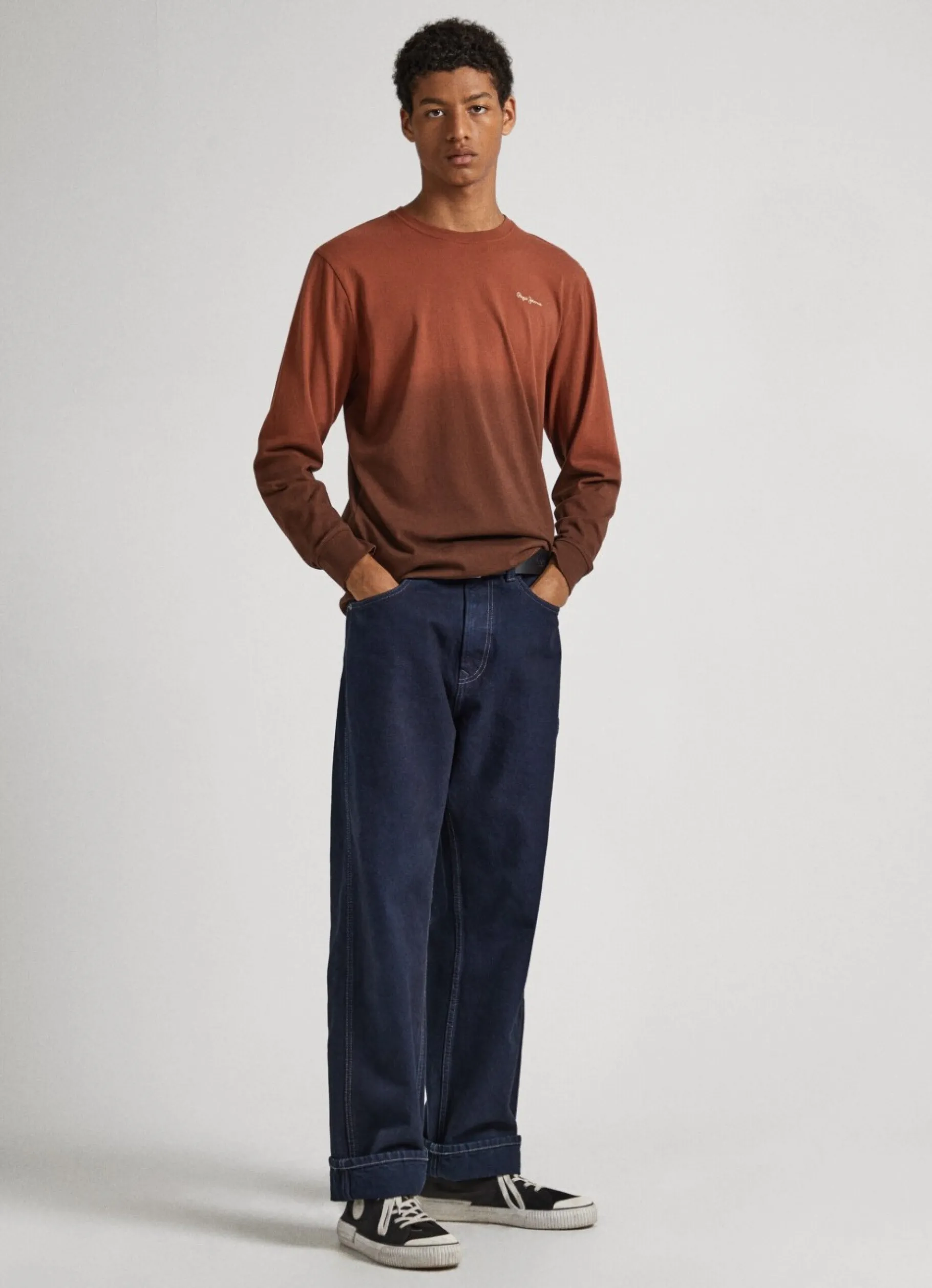 Men Pepe Jeans Deep Dye Long Sleeve T-Shirt