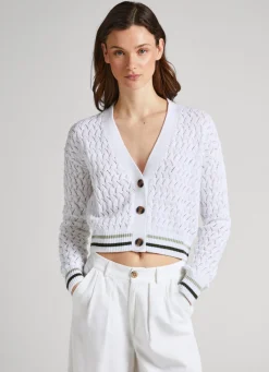 Women Pepe Jeans Diamond Openwork Cardigan