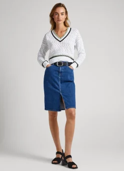 Women Pepe Jeans Diamond Openwork Knit