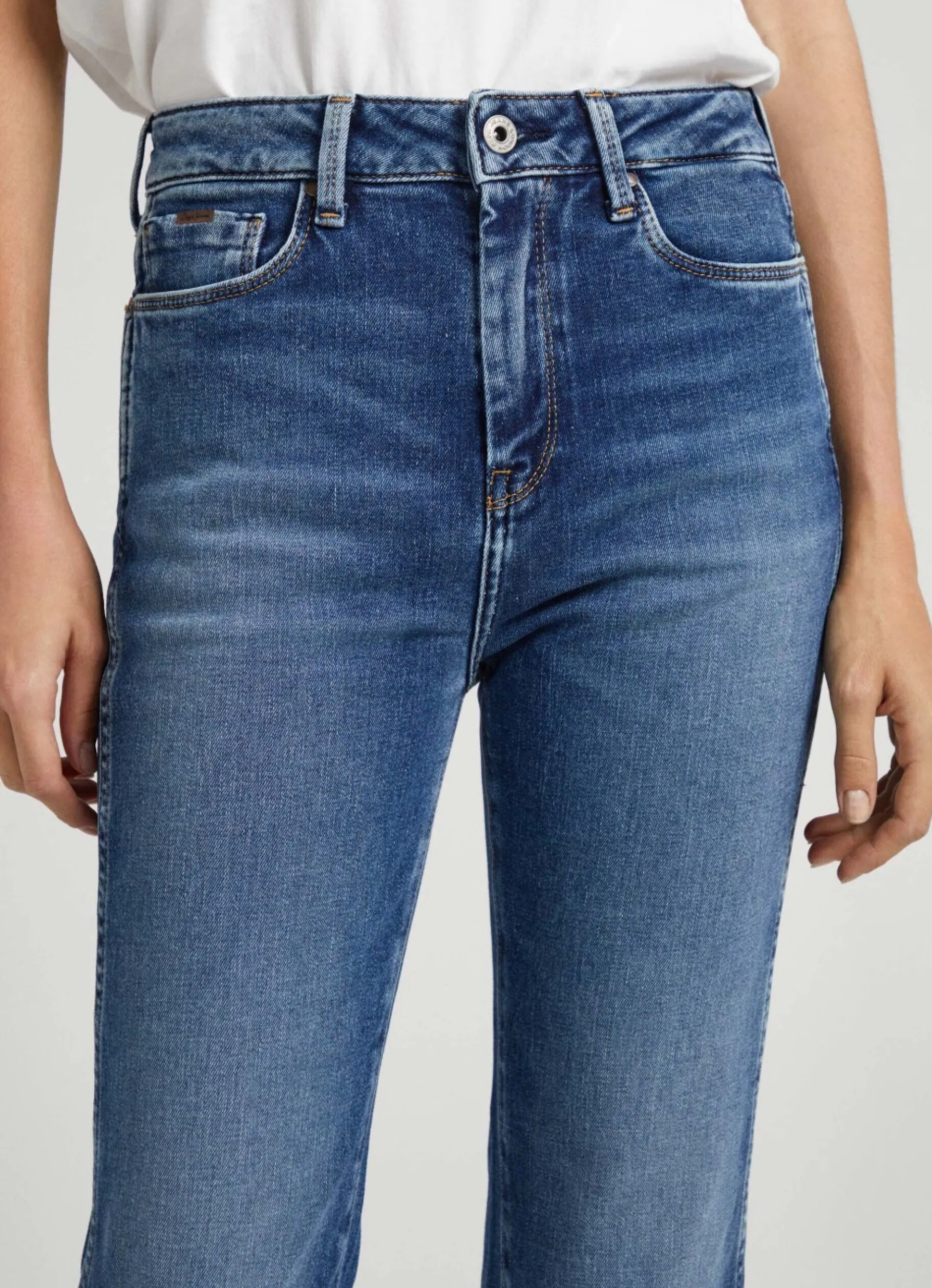 Women Pepe Jeans Dion 7/8 Slim Fit High-Rise Jeans