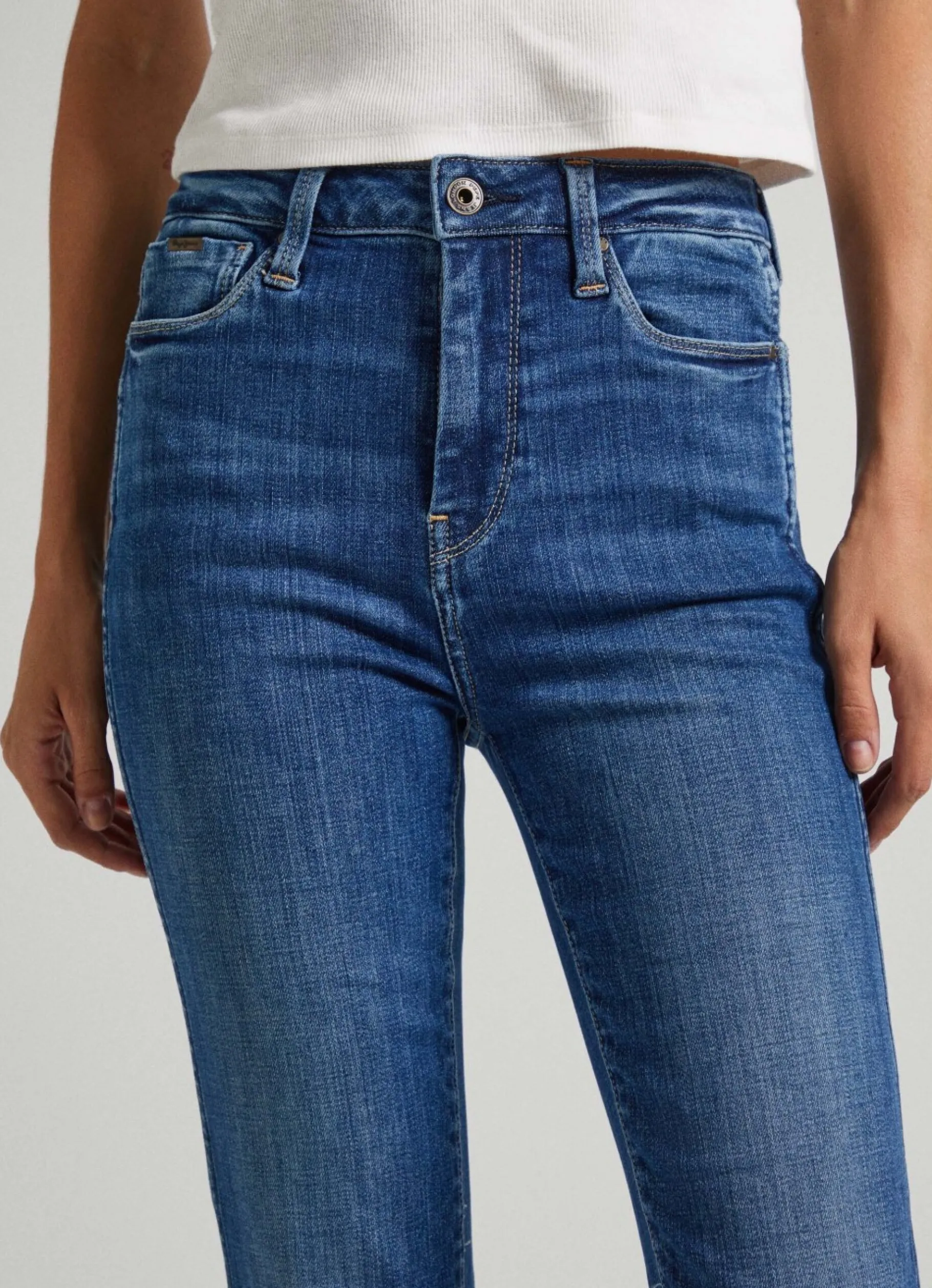 Women Pepe Jeans Dion 7/8 Slim Fit High-Rise Jeans