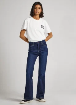 Women Pepe Jeans Dion Flare Fit High-Rise Waist Jeans