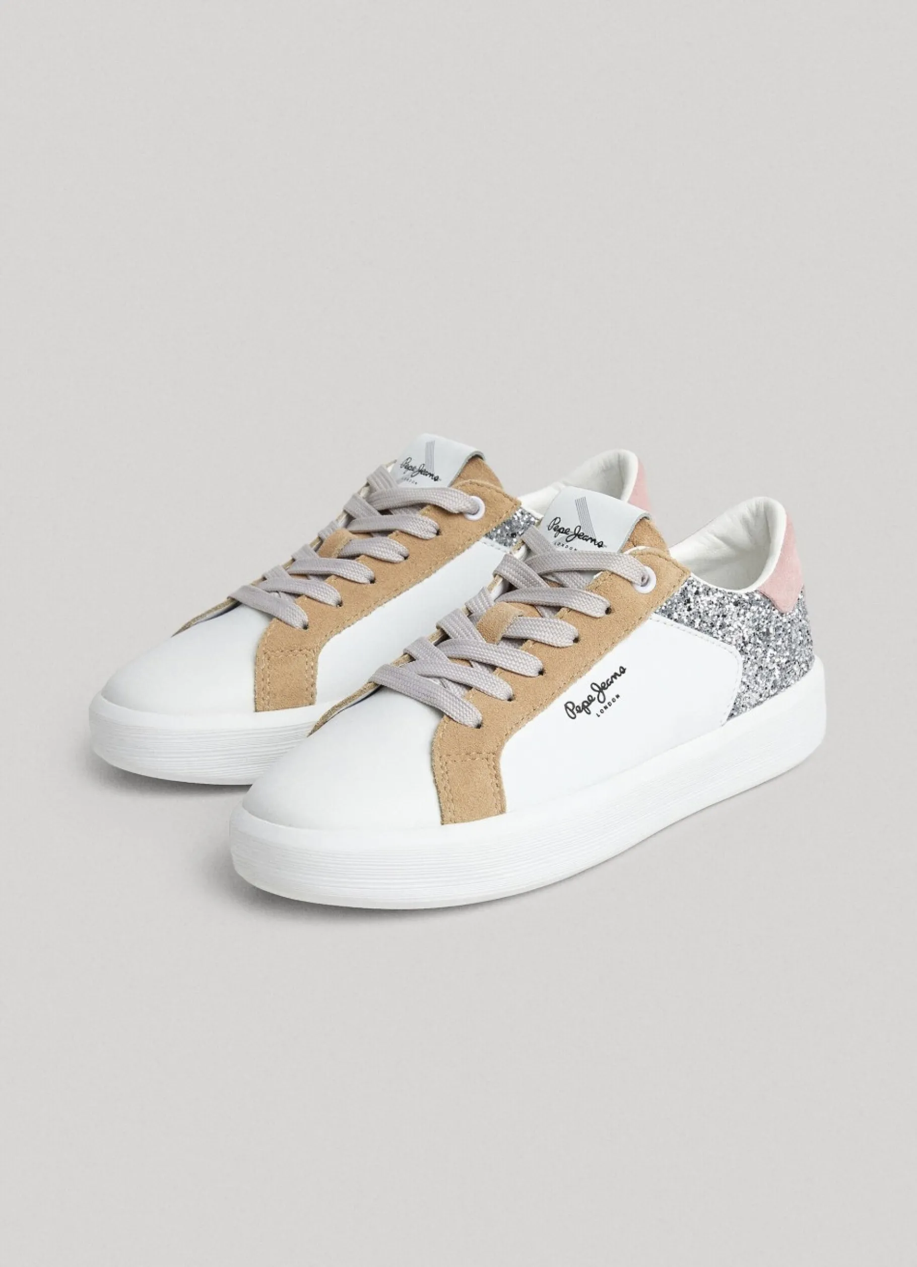 Women Pepe Jeans Dobbie Mix Leather Trainers