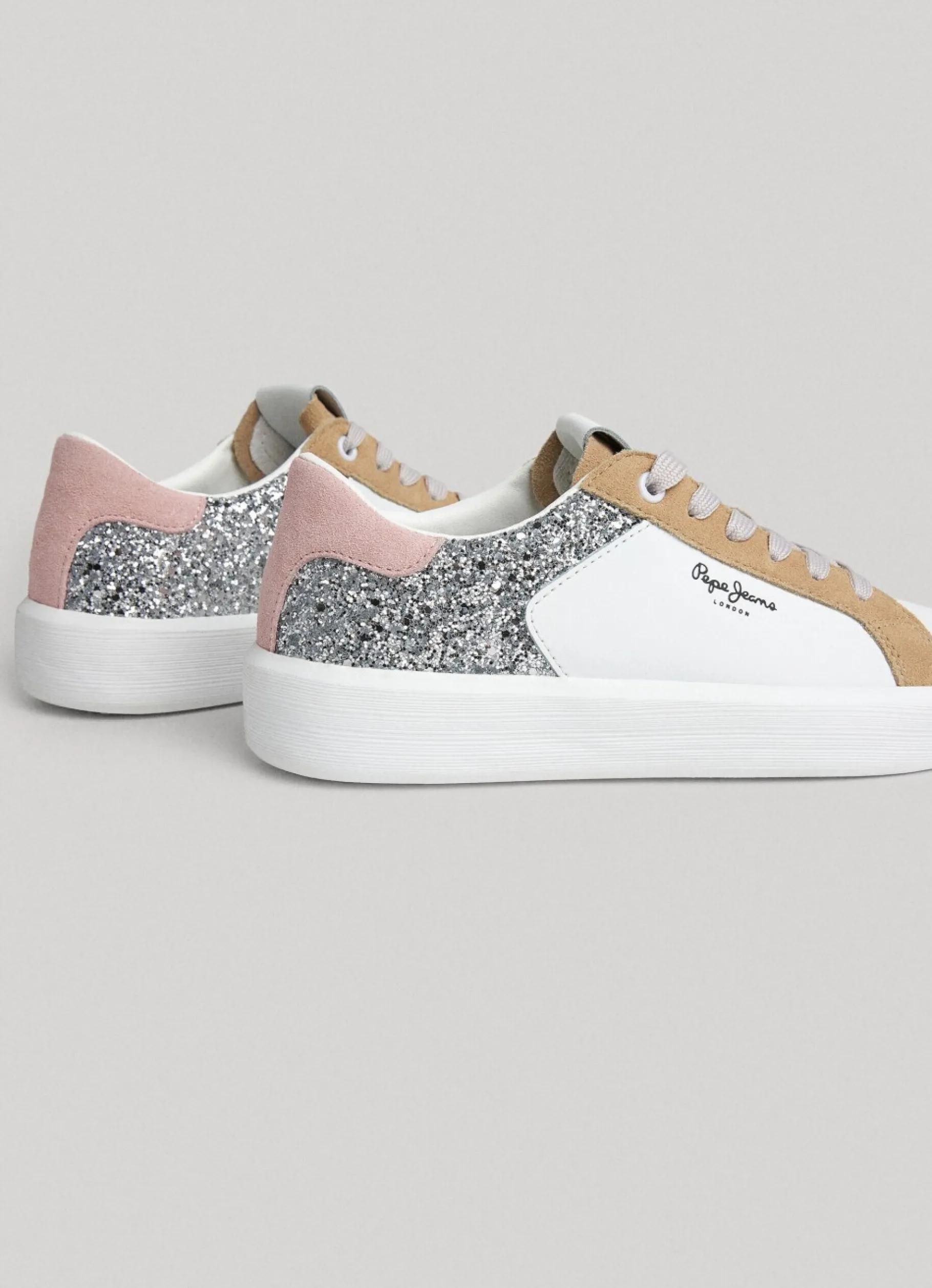 Women Pepe Jeans Dobbie Mix Leather Trainers