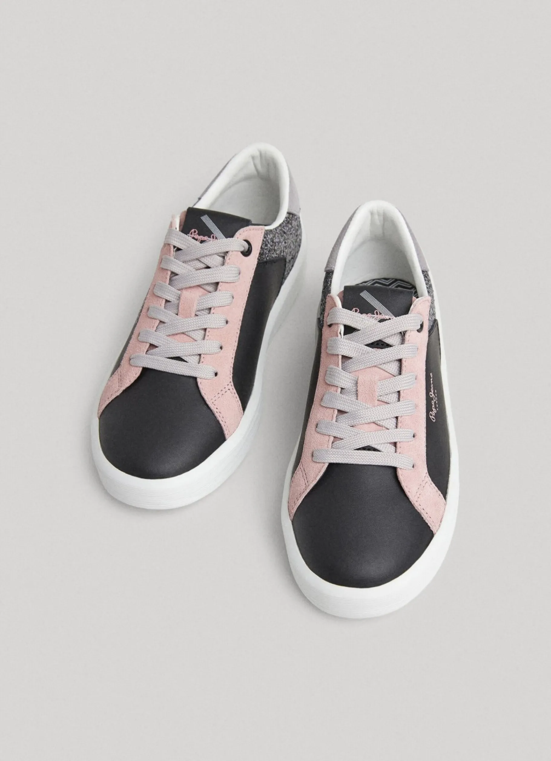 Women Pepe Jeans Dobbie Mix Leather Trainers