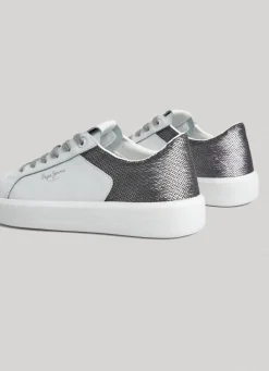 Women Pepe Jeans Dobbie Part Leather Trainers